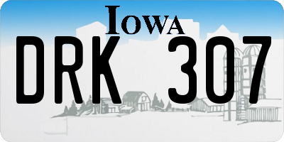 IA license plate DRK307