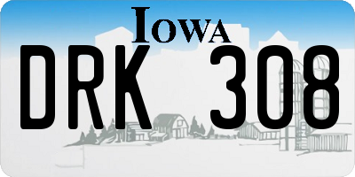 IA license plate DRK308