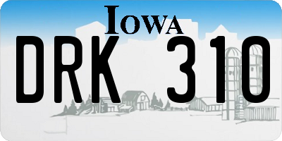 IA license plate DRK310