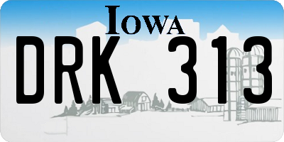IA license plate DRK313