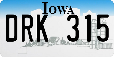 IA license plate DRK315