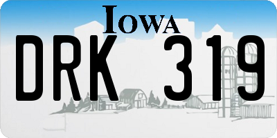 IA license plate DRK319