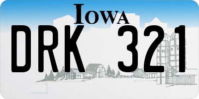 IA license plate DRK321