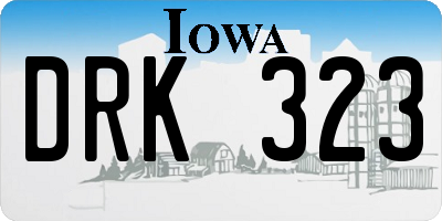 IA license plate DRK323