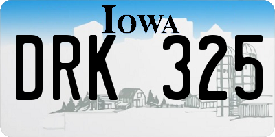 IA license plate DRK325