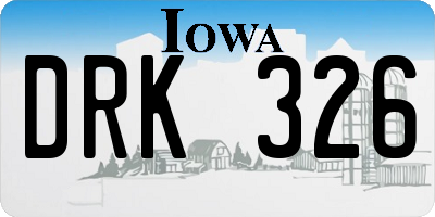 IA license plate DRK326