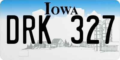 IA license plate DRK327