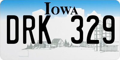IA license plate DRK329