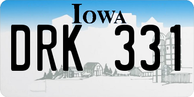 IA license plate DRK331