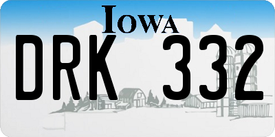 IA license plate DRK332