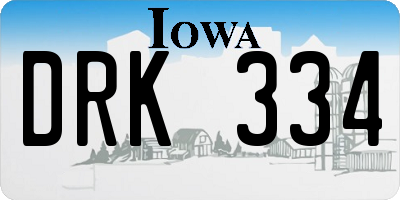IA license plate DRK334