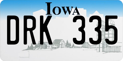 IA license plate DRK335