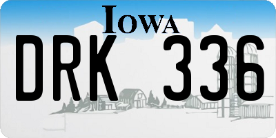 IA license plate DRK336