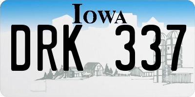 IA license plate DRK337