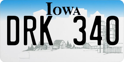 IA license plate DRK340