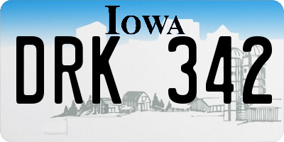 IA license plate DRK342