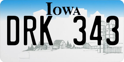 IA license plate DRK343