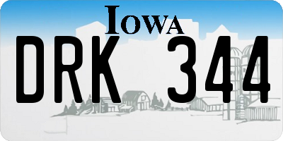 IA license plate DRK344