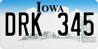 IA license plate DRK345