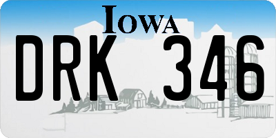 IA license plate DRK346