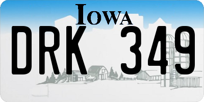 IA license plate DRK349