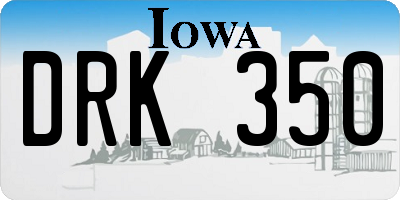 IA license plate DRK350