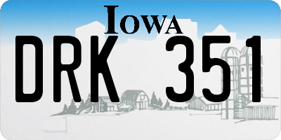 IA license plate DRK351