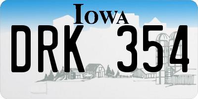 IA license plate DRK354