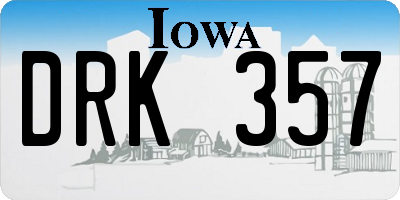 IA license plate DRK357