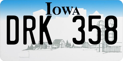 IA license plate DRK358
