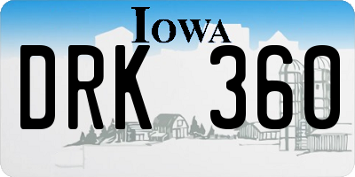 IA license plate DRK360