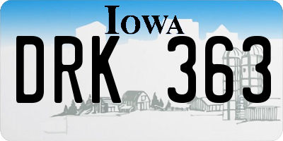 IA license plate DRK363