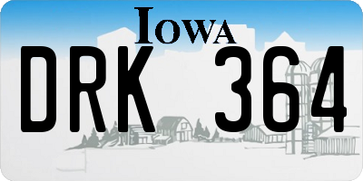 IA license plate DRK364