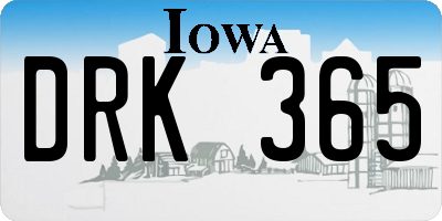 IA license plate DRK365