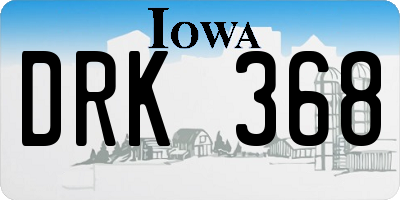 IA license plate DRK368