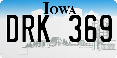 IA license plate DRK369