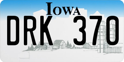 IA license plate DRK370