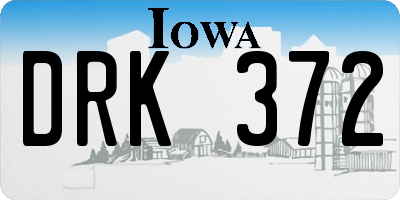 IA license plate DRK372