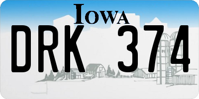 IA license plate DRK374
