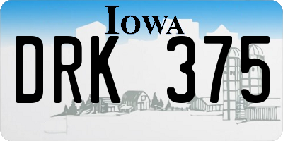 IA license plate DRK375
