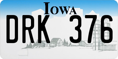 IA license plate DRK376