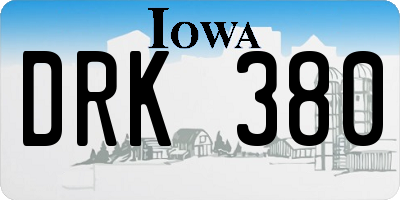 IA license plate DRK380