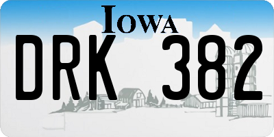 IA license plate DRK382