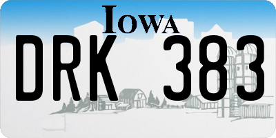 IA license plate DRK383