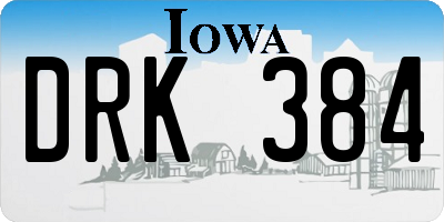 IA license plate DRK384