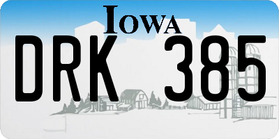 IA license plate DRK385