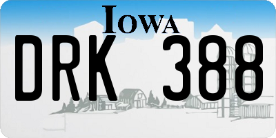 IA license plate DRK388