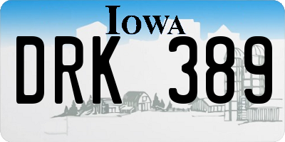 IA license plate DRK389