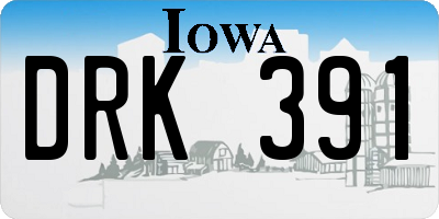 IA license plate DRK391