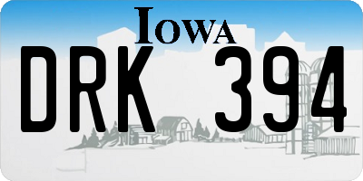 IA license plate DRK394